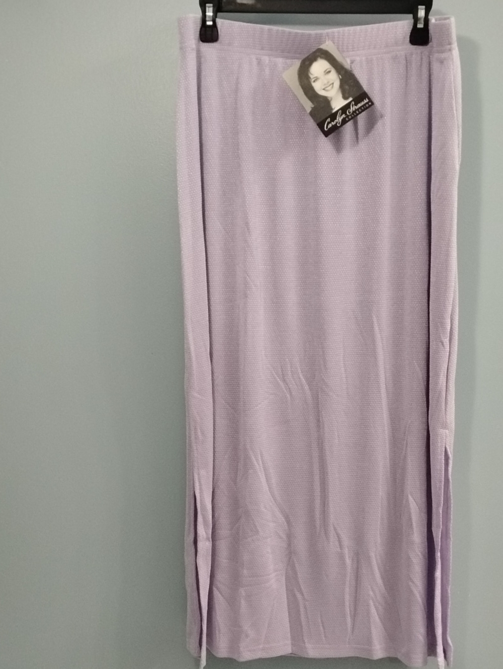 NWT Carolyn Strauss Lavender Maxi Skirt with Side Slits Size 1X